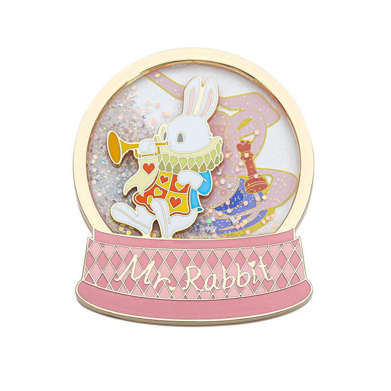 Adorable Metal Glitter Flowing Fridge Magnets - Bugs Bunny in Crystal Ball Design!